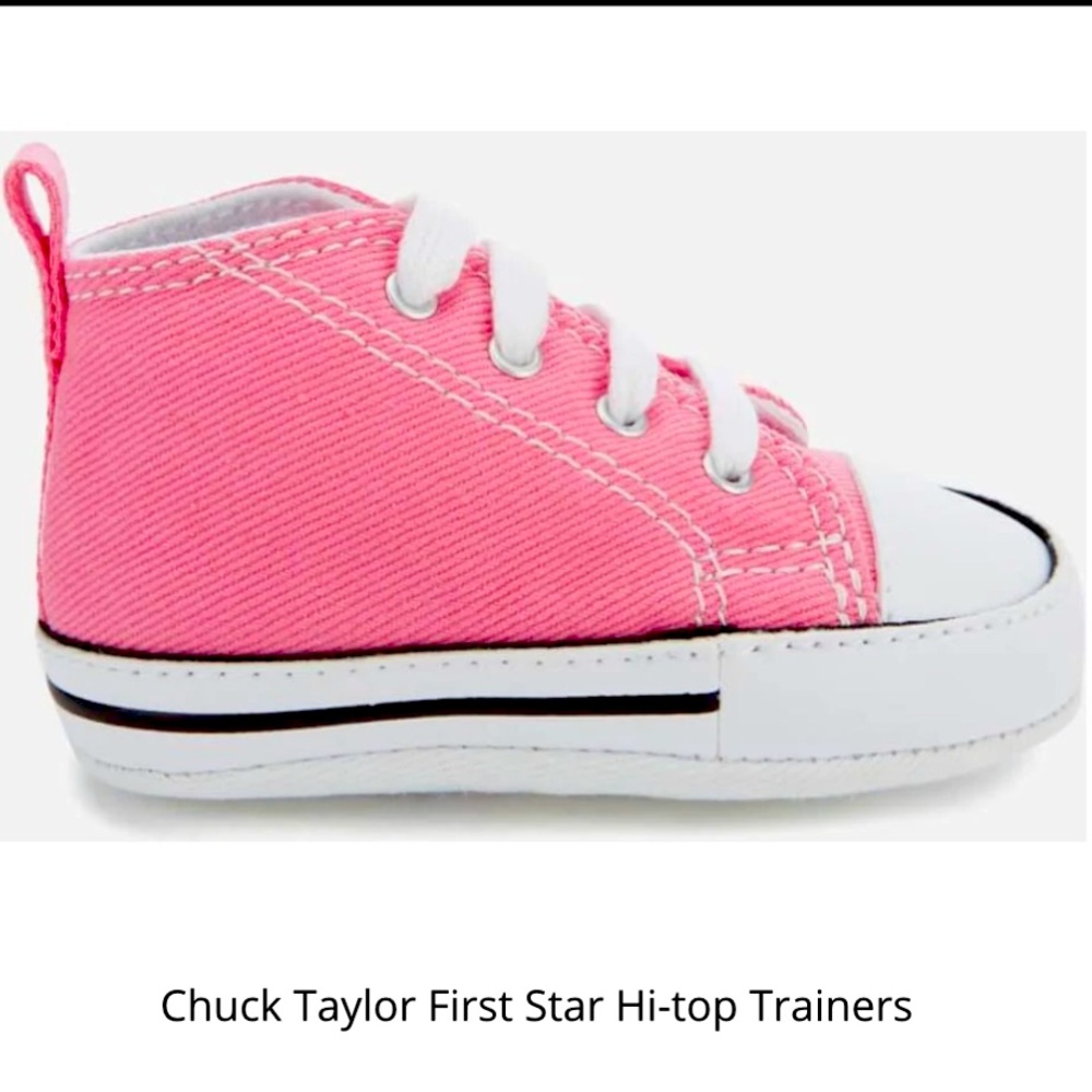 NEW Pink Baby Girls Hightop Converse All Stars, Size 2